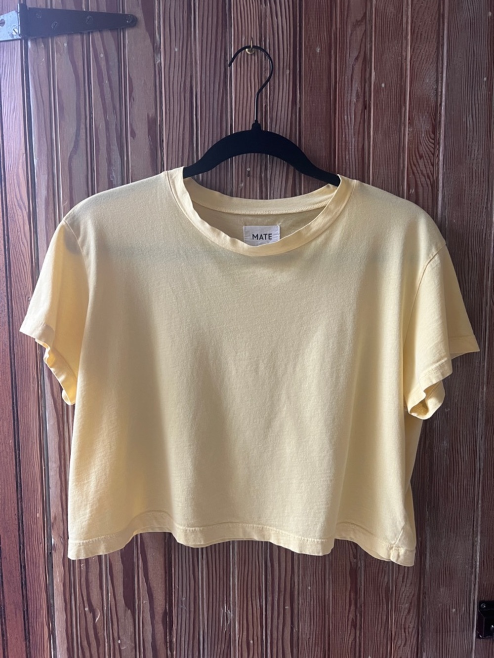MATE the Label Pale Yellow Cropped Tee